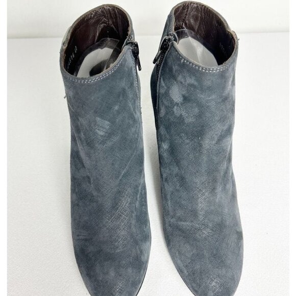 AGL Attilio Giusti Leombruni Double Buckle Suede Wedge Bootie in Asphalt- Sz 9.5 - Picture 3 of 10